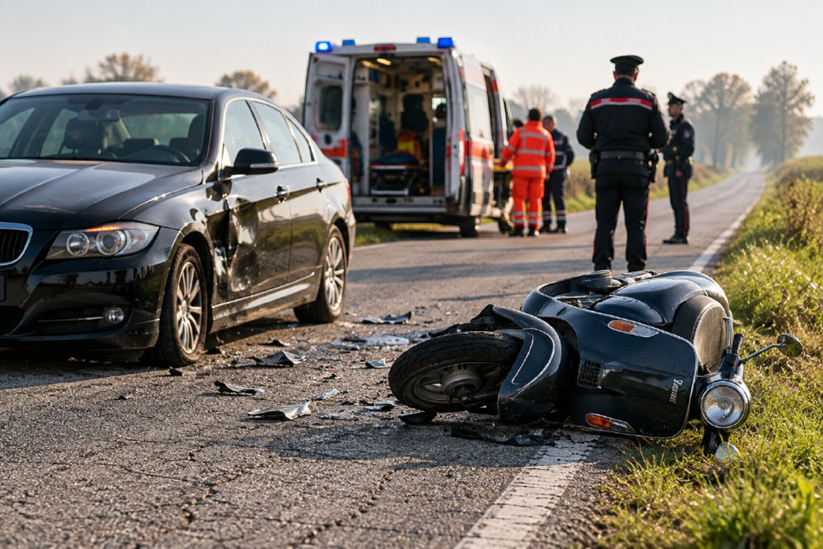 Casalpusterlengo - Auto contro Vespa