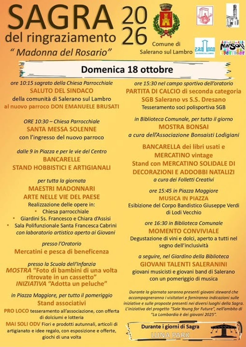 Gli appuntamenti nel Lodigiano