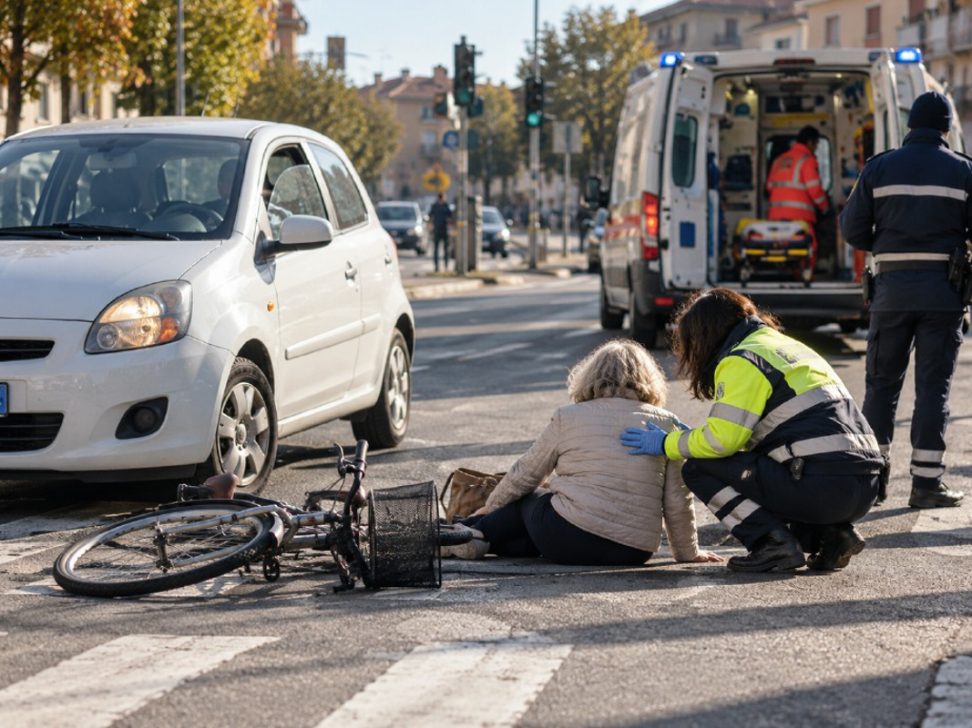 Lodi - Investita in bicicletta da un'auto