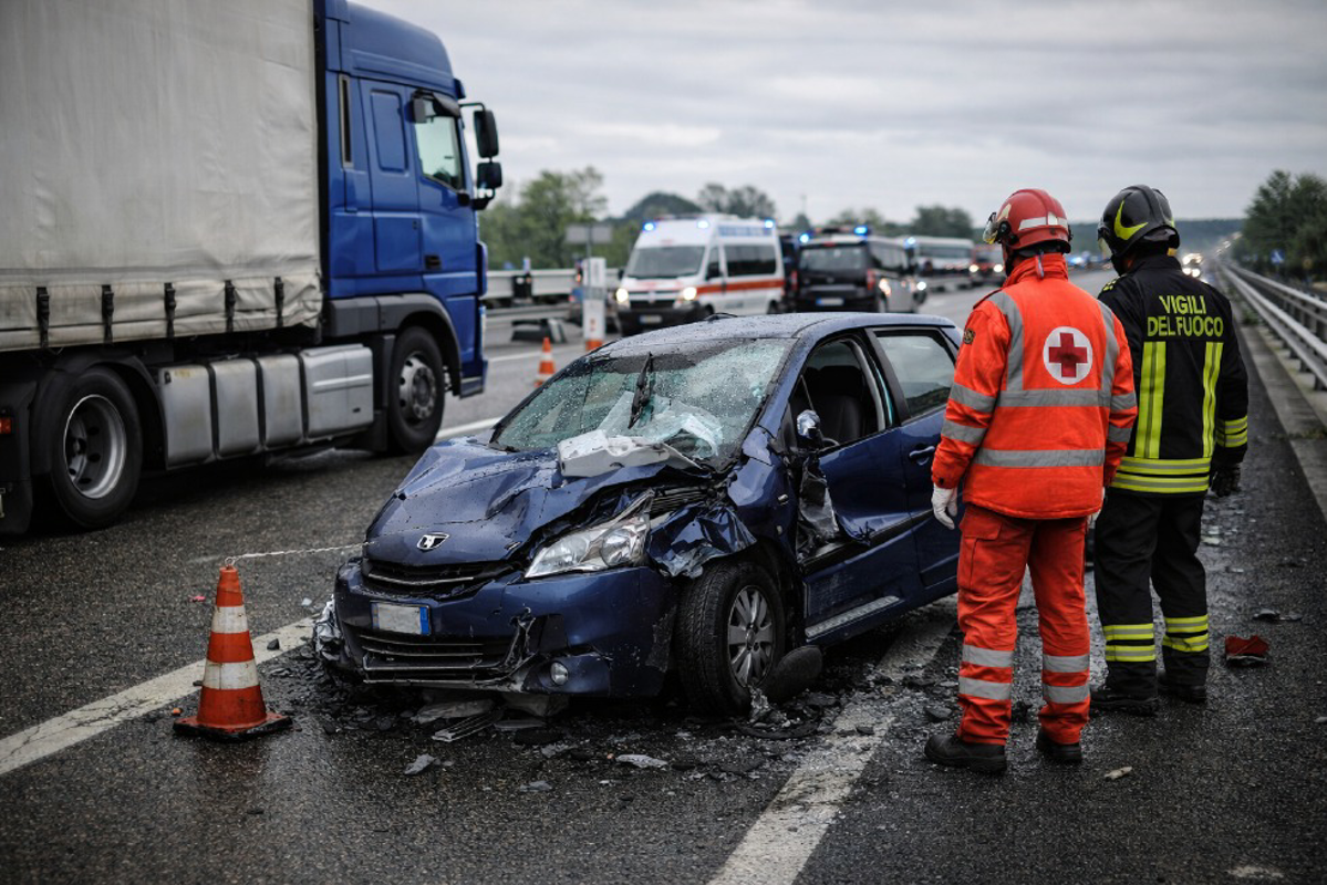 Pieve Fissiraga - Scontro auto-Tir