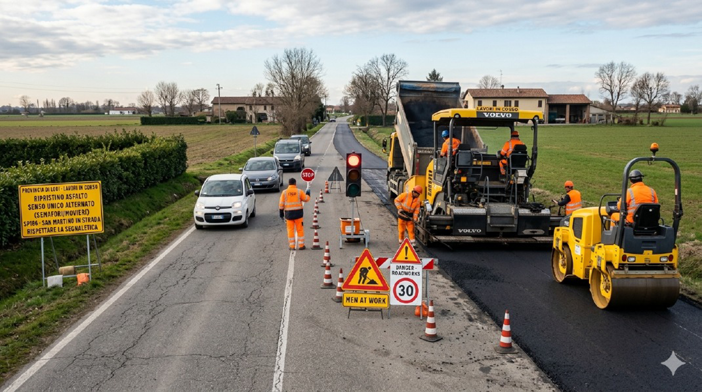 Lodigiano - Lavori urgenti su Sp23, Sp186 e Sp107