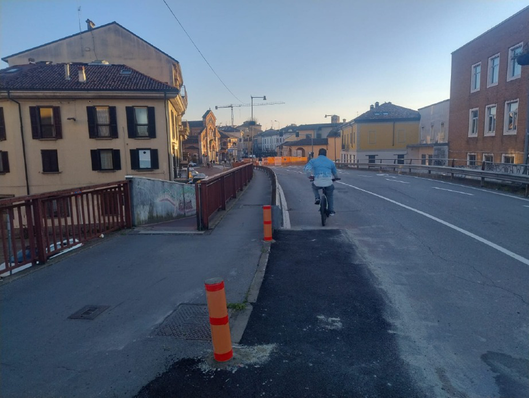 Lodi - Passerella ciclopedonale già allargata