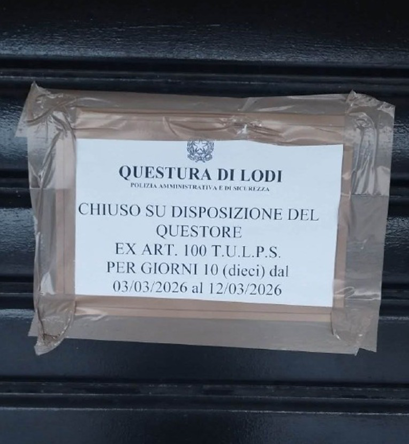 Tavazzano - Zio Live, chiuso per dieci giorni 