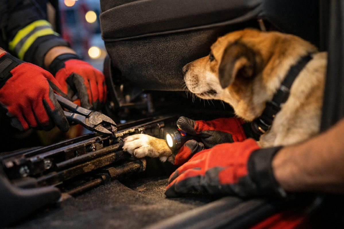 Castiraga Vidardo – Cane incastrato nell’auto