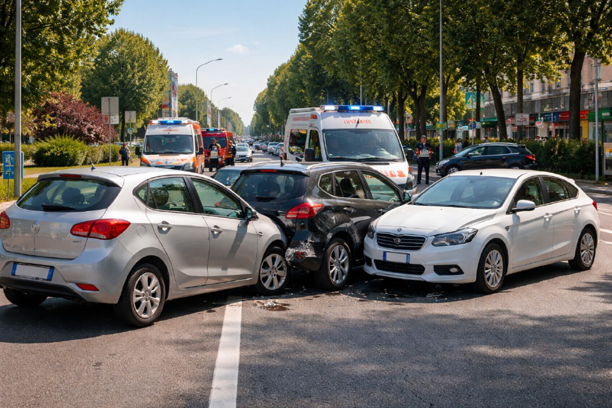 Lodi - Incidente a tre