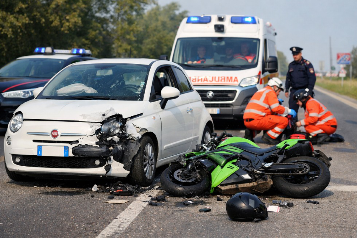 San Rocco al Porto - Scontro sulla Statale Emilia