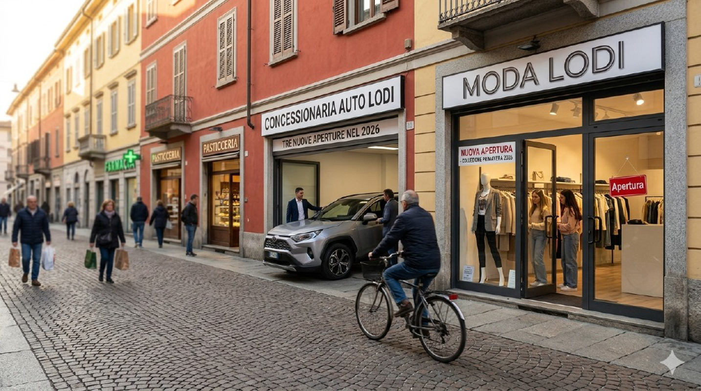 Lodi - Concessionarie e abbigliamento in aumento