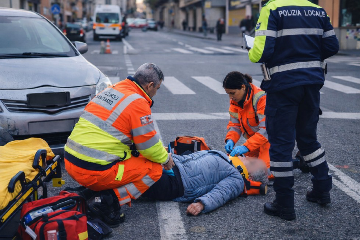 Lodi - Donna investita in centro