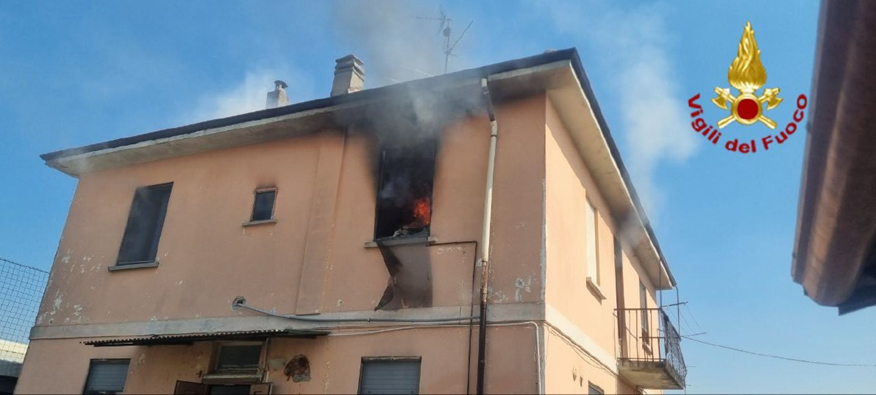 Castiglione d'Adda - Casa a fuoco