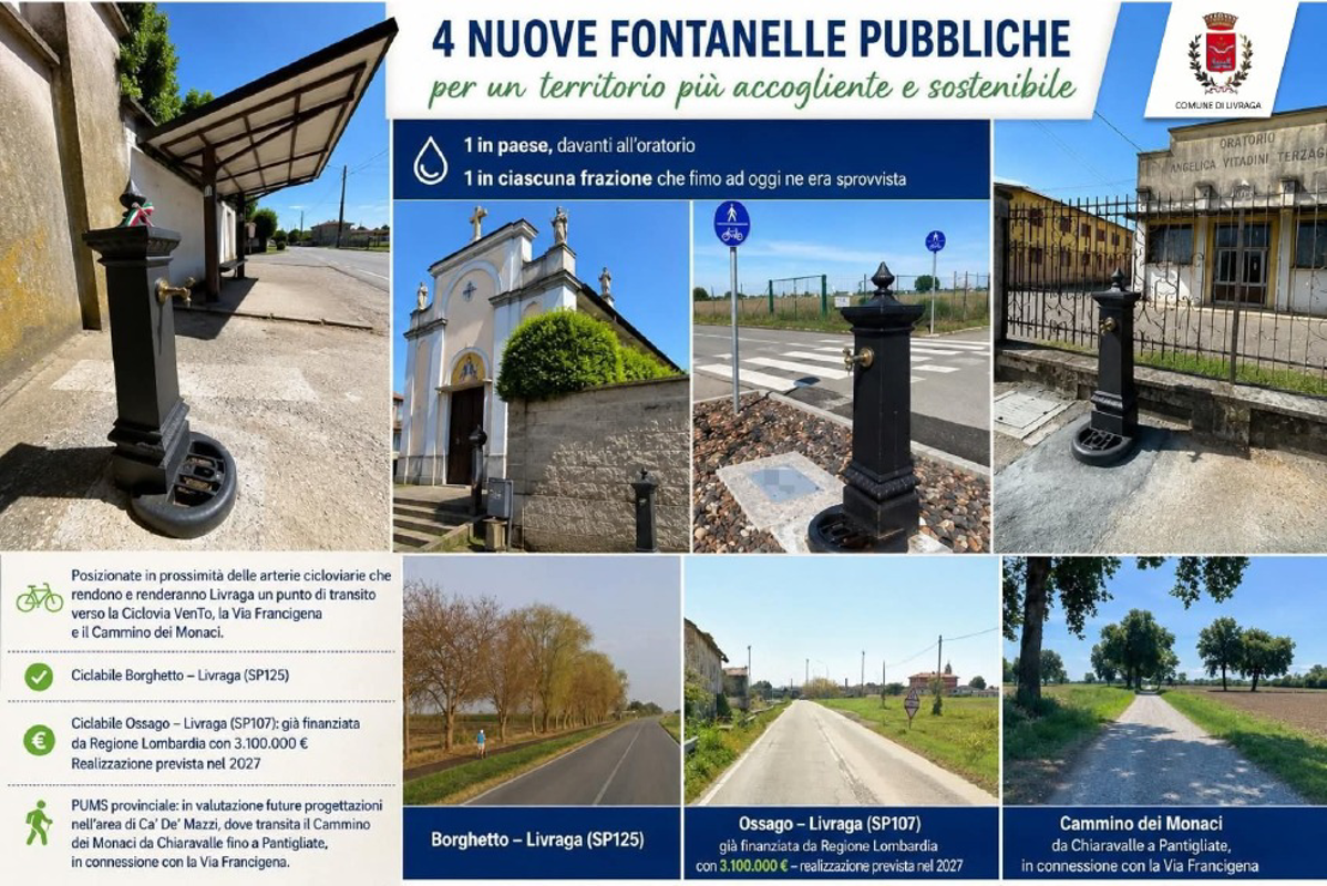 Livraga - Nuove fontanelle lungo i percorsi lenti