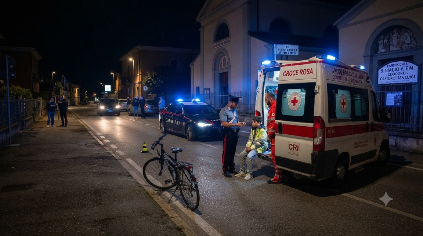 Codogno - Tredicenne investito in bici