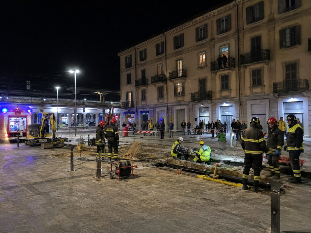 Codogno - Tubo del gas tranciato 