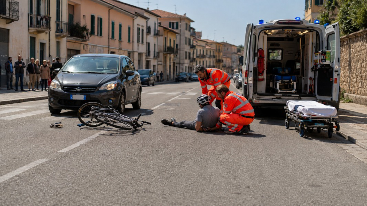 Santo Stefano Lodigiano - Investito un ciclista; tre giovani feriti