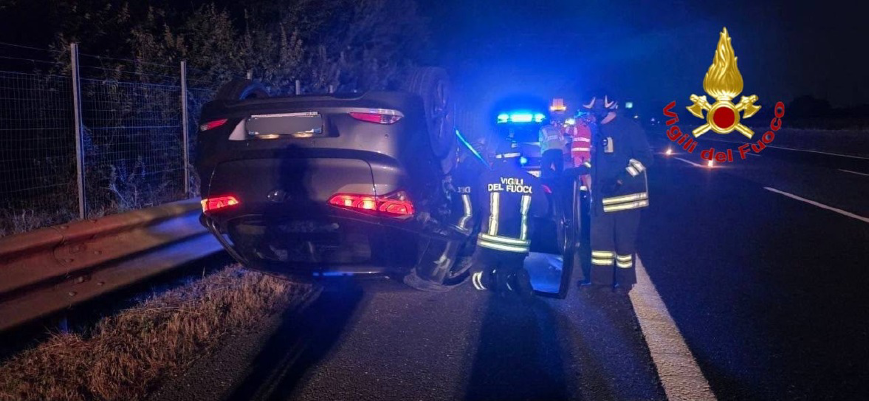 Somaglia - Auto si ribalta 