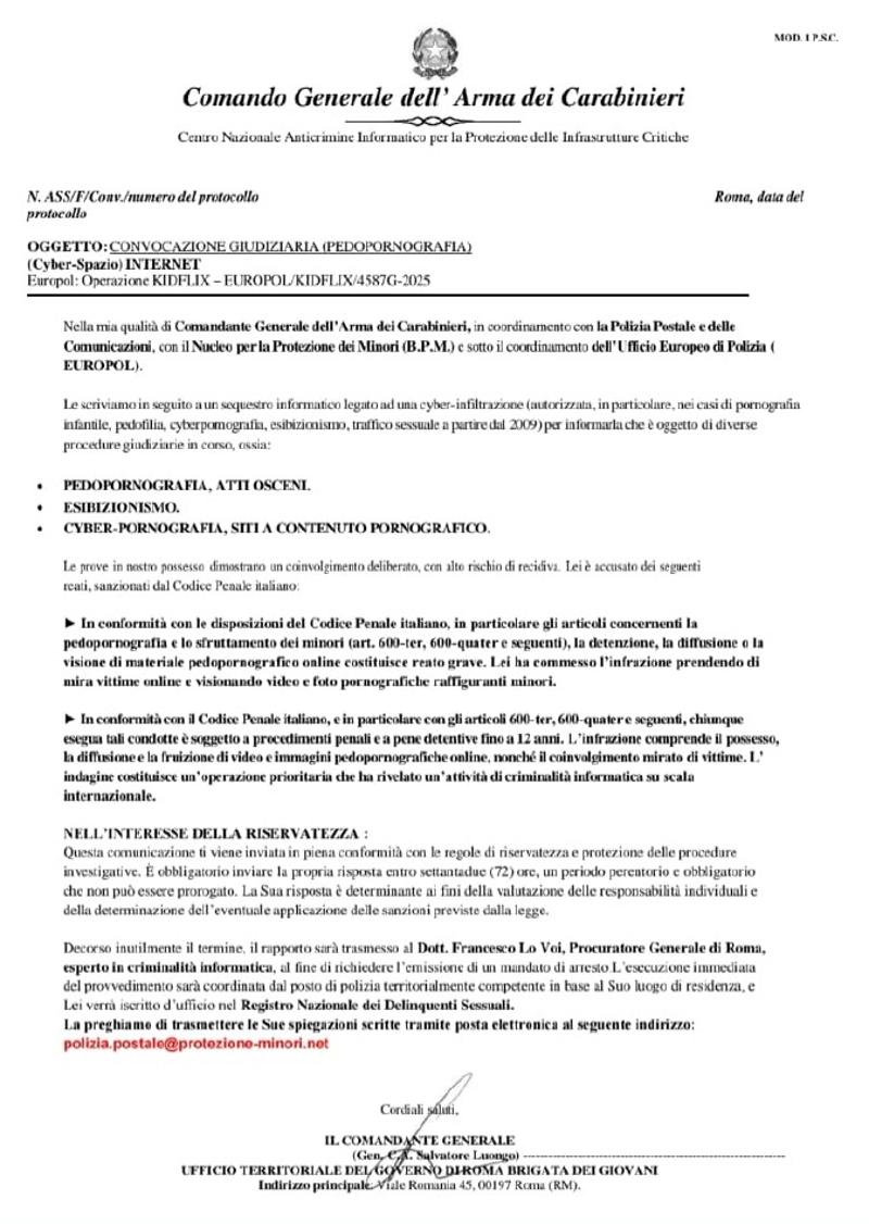 Lodigiano - Falsa convocazione dei carabinieri