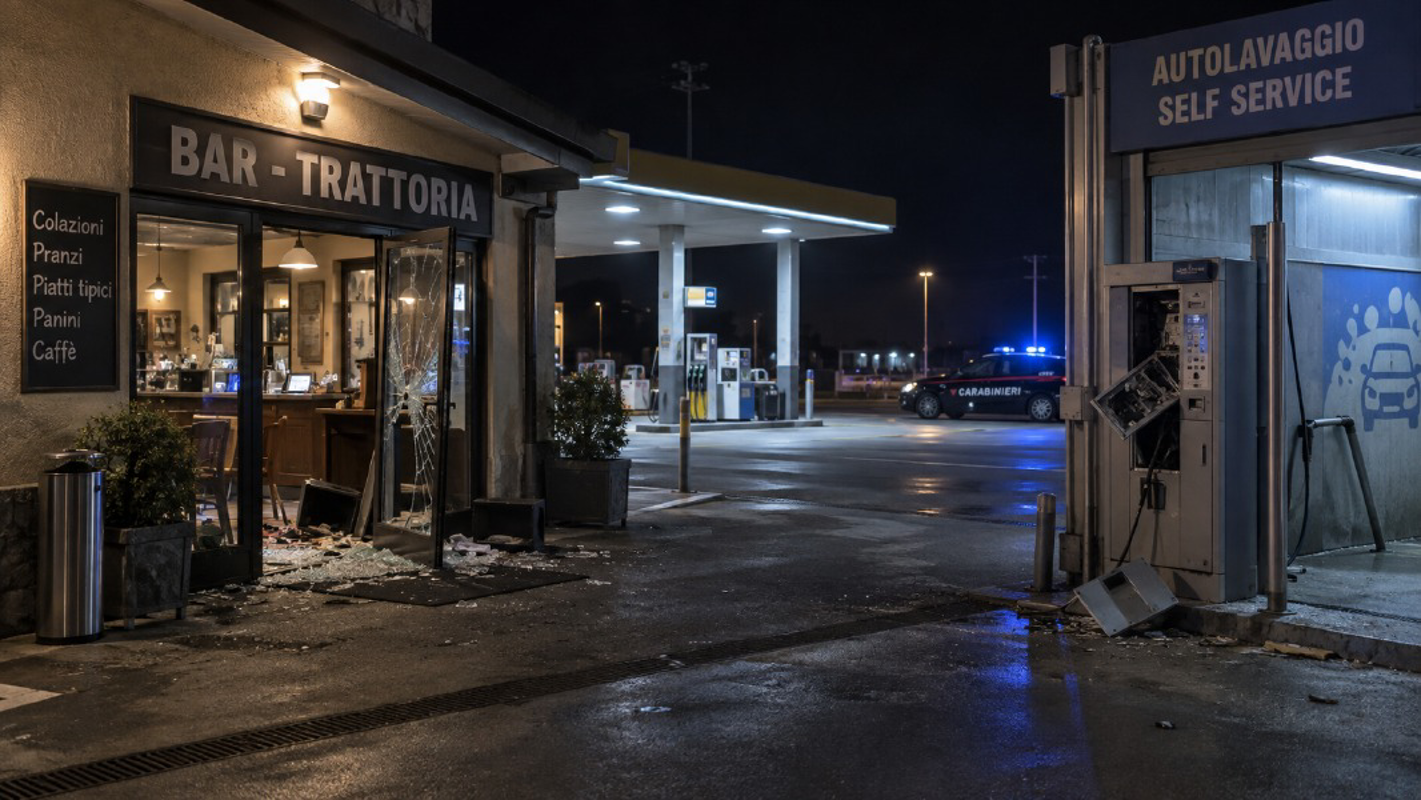 Basiasco - Ladri al distributore, colpiti bar e autolavaggio
